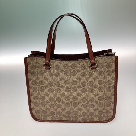  COACH コーチ タイラー キャリーオール 28 シグネチャー キャンバス ハンドバッグ C3889 ブラウン