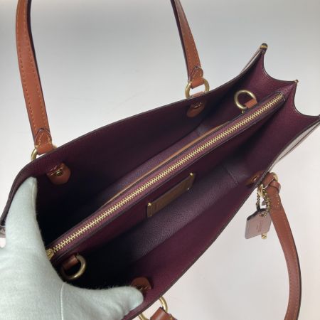  COACH コーチ タイラー キャリーオール 28 シグネチャー キャンバス ハンドバッグ C3889 ブラウン