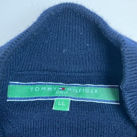  TOMMY HILFIGER トミーヒルフィガー スリーブロゴ モックネックセーター LLサイズ ゴルフウェア THMA370 ネイビー