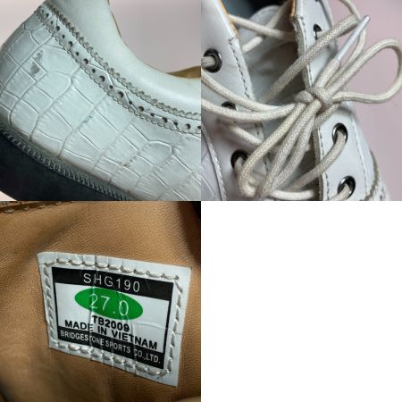  Bridgestone ブリヂストン ゼロ・スパイク バイター ツアー ホワイト 27.0cm SHG190 ゴルフシューズ