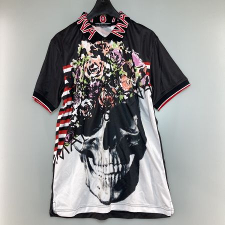  MARK&LONA マークアンドロナ 半袖ポロシャツ スカル ラインストーン サイズM