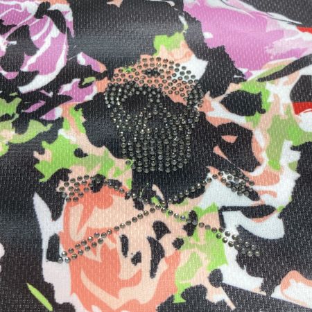  MARK&LONA マークアンドロナ 半袖ポロシャツ スカル ラインストーン サイズM