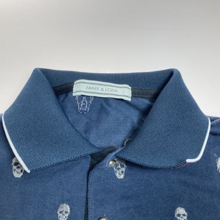  MARK&LONA マークアンドロナ 半袖ポロシャツ スカル柄刺繍 サイズS ゴルフウェア