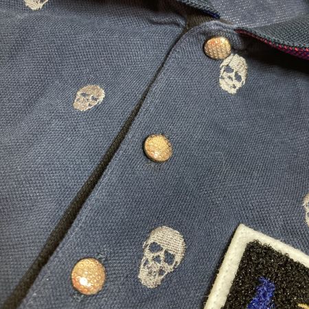  MARK&LONA マークアンドロナ 半袖ポロシャツ スカル柄刺繍 サイズS ゴルフウェア