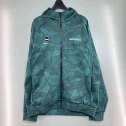 ◎◎ DESCENTE デサント MOVESPORT S.F.TECH SHIELD 総柄フルジップフーディー Lサイズ ST4FSW44M グリーン Bランク