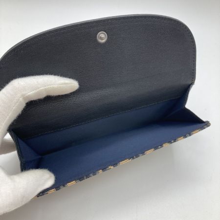  Christian Dior クリスチャンディオール 長財布 Wホック トロッター柄 ネイビー