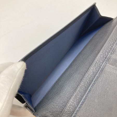  Christian Dior クリスチャンディオール 長財布 Wホック トロッター柄 ネイビー