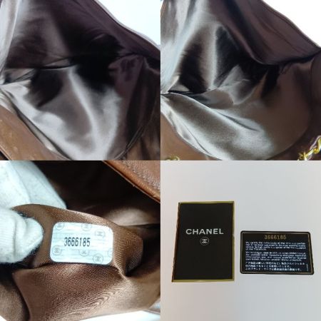  CHANEL シャネル ココマーク チェーン トートバック ブラウン