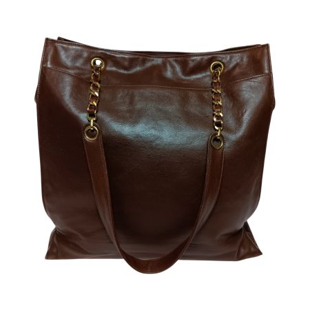  CHANEL シャネル ココマーク チェーン トートバック ブラウン