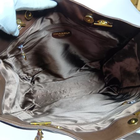  CHANEL シャネル ココマーク チェーン トートバック ブラウン