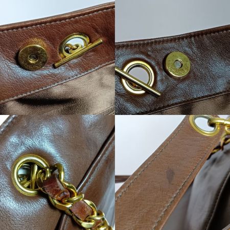  CHANEL シャネル ココマーク チェーン トートバック ブラウン