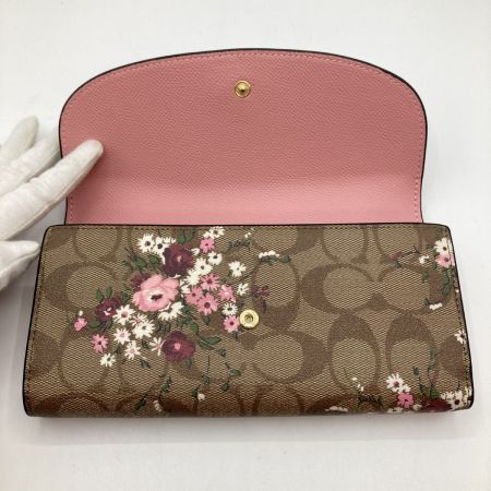  COACH コーチ 長財布 フローラル プリント スリム エンベロープ F29395 カーキマルチカラー