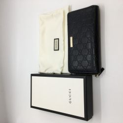 ◎◎ GUCCI グッチ グッチシマ ラウンドファスナー長財布 レザー 黒  307980 ブラック Bランク