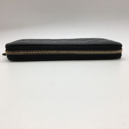  GUCCI グッチ グッチシマ ラウンドファスナー長財布 レザー 黒  307980 ブラック