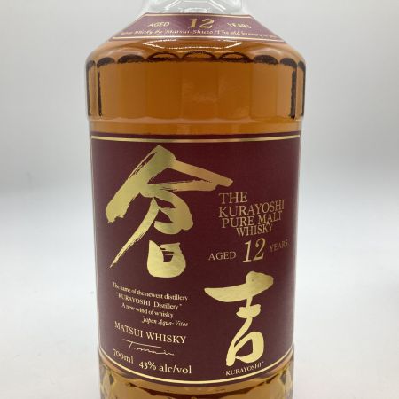 【北海道内限定発送】 松井酒造 倉吉 ウイスキー 12年 43度 700ml ピュアモルト 箱付 未開栓