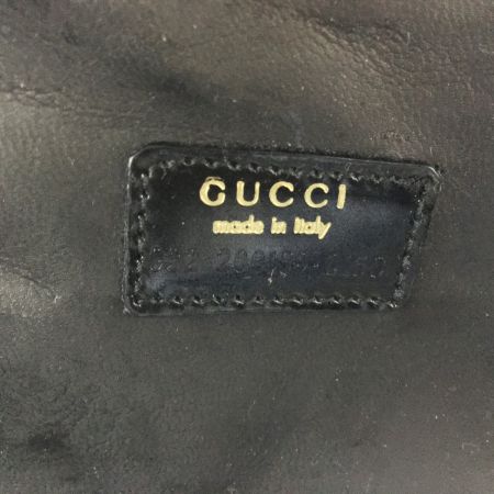  GUCCI グッチ 化粧ポーチ バニティバッグ ポーチ エナメル ブラック バンブー 032･200159･0150 ブラック 内部剥がれ・劣化あり