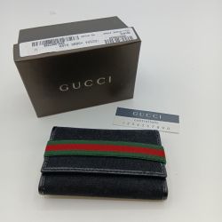 ◎◎ GUCCI グッチ 6連キーケース GG 箱付 154450・493075 ブラック Bランク