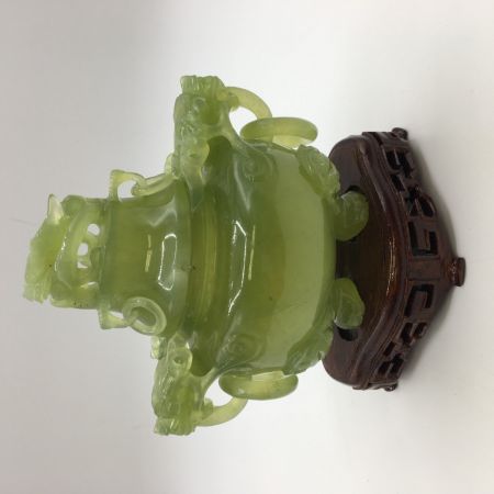   中国美術　 翡翠　 香炉　 三足香炉　 龍 中古品