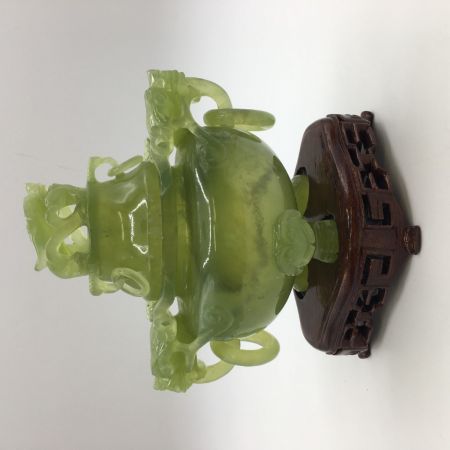   中国美術　 翡翠　 香炉　 三足香炉　 龍 中古品