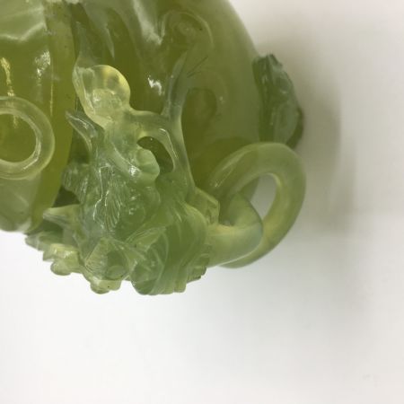   中国美術　 翡翠　 香炉　 三足香炉　 龍 中古品
