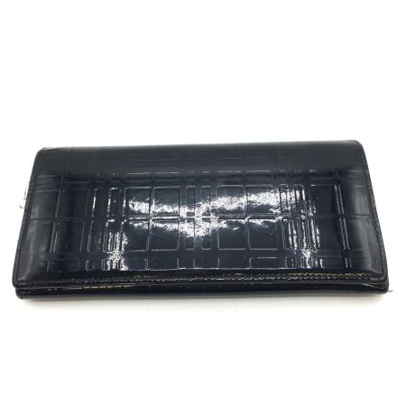  BURBERRY バーバリー  長財布 チェック柄 小銭入れあり パテントレザー 黒 ブラック