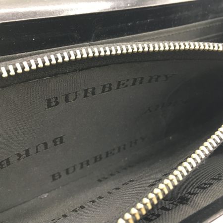  BURBERRY バーバリー  長財布 チェック柄 小銭入れあり パテントレザー 黒 ブラック