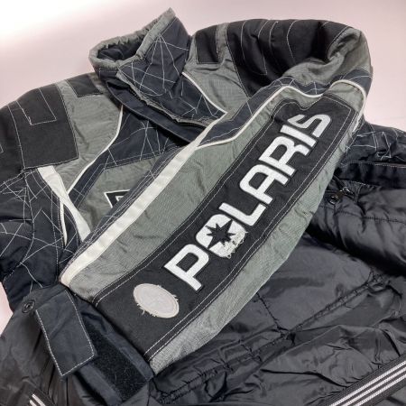  POLARIS スノーモービル ジャケット MEN'S MEDIUM ブラック x グレー 中綿ジャケット