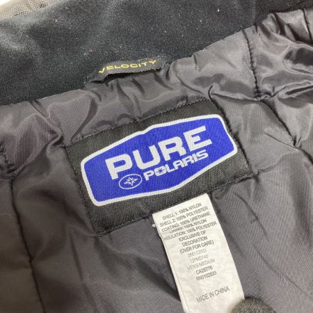  POLARIS スノーモービル ジャケット MEN'S MEDIUM ブラック x グレー 中綿ジャケット