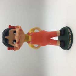 ◎◎  不二家 首振り人形 ペコちゃん きざみ目 ソフビ　頭ネジ1本 Cランク