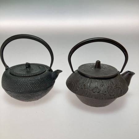   南部鉄器 まとめ 鉄瓶 急須 灰皿(梅) 自在鉤(サル) 錆有