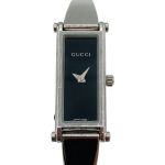 GUCCI グッチ クオーツ バングル ウォッチ 1400L シルバー x ブラック