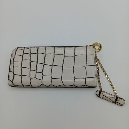  BEAUGRAND ボーグラン バングルウォレット L字ファスナー 長財布 クロコ ホワイト