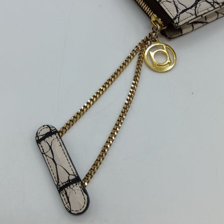  BEAUGRAND ボーグラン バングルウォレット L字ファスナー 長財布 クロコ ホワイト