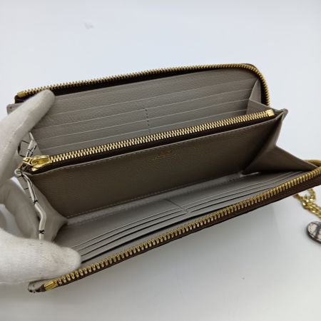  BEAUGRAND ボーグラン バングルウォレット L字ファスナー 長財布 クロコ ホワイト