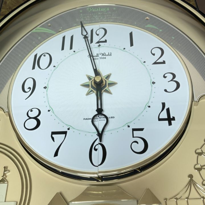 RHYTHM からくり時計 スモールワールド パルタージュ リズム時計 電波