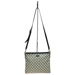 ◎◎ GUCCI グッチ ショルダーバッグ GGスプリーム×レザー 388924 525040 ブラック Cランク