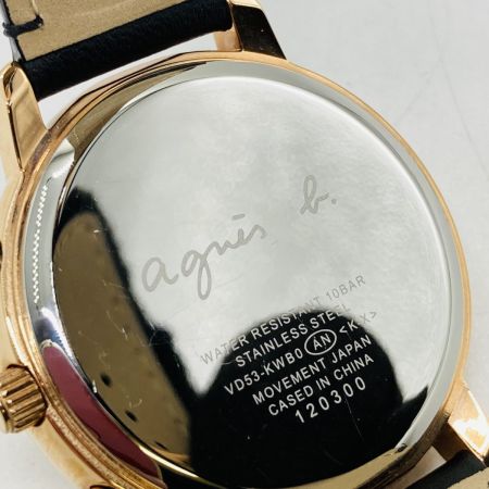  agnes b アニエスベー クロノグラフ クォーツ レディース 腕時計 箱付 VD53-KWB0