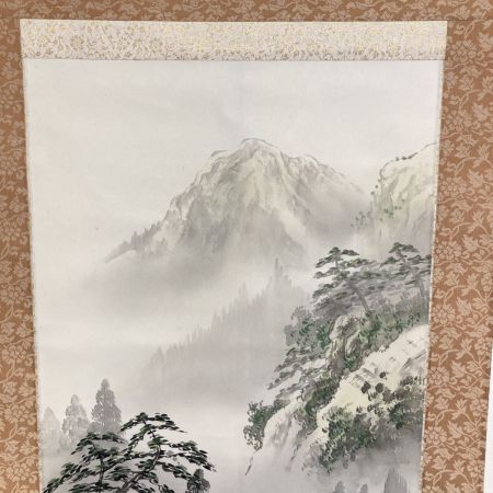   掛け軸 上条東観 彩色山水 日本画 共箱付