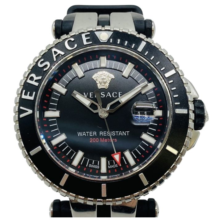 VERSACE ベルサーチ V-RACE DIVER メンズ クォーツ 腕時計 箱・取説付