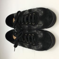 ◎◎ LOUIS VUITTON ルイヴィトン ローカットスニーカーサイズ6 1/2　 ブラック Bランク