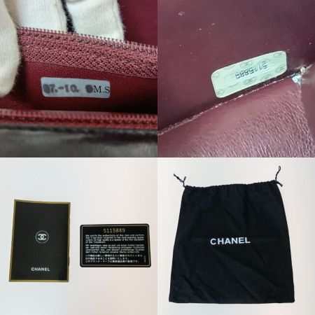  CHANEL シャネル マトラッセ シングルチェーン シングルフラップ ショルダーバッグ A03569 ブラック×ワインレッド