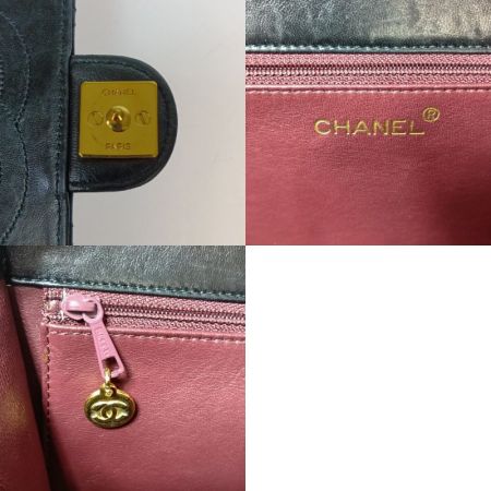  CHANEL シャネル マトラッセ シングルチェーン シングルフラップ ショルダーバッグ A03569 ブラック×ワインレッド