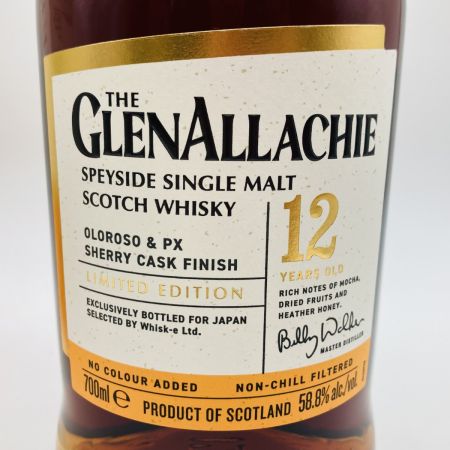   The GlenAllachie グレンアラヒー ウイスキー 12年 オロロソ&PXシェリーカスクフィニッシュ 700ml 58.8% 箱付 未開栓