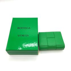 ◎◎ BOTTEGA VENETA ボッテガヴェネタ 2つ折り財布 スモール イントレチャート グリーン Bランク