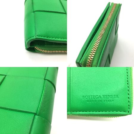  BOTTEGA VENETA ボッテガヴェネタ 2つ折り財布 スモール イントレチャート グリーン
