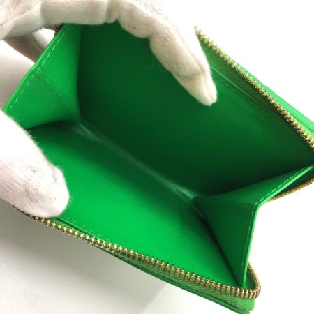  BOTTEGA VENETA ボッテガヴェネタ 2つ折り財布 スモール イントレチャート グリーン