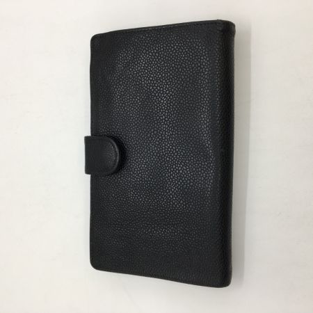  CHANEL シャネル キャビアスキン デカココ がま口 財布 ブラック
