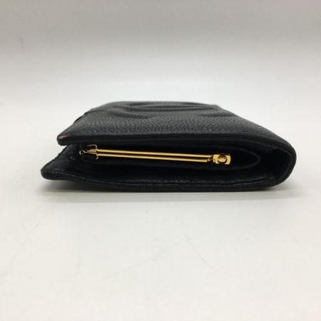  CHANEL シャネル キャビアスキン デカココ がま口 財布 ブラック