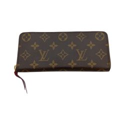 ◎◎ LOUIS VUITTON ルイヴィトン モノグラム ポルトフォイユ・クレマンス 長財布 M60742 フューシャ x ブラウン Bランク