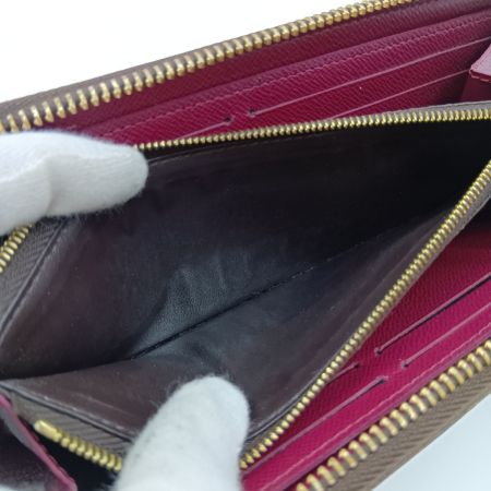  LOUIS VUITTON ルイヴィトン モノグラム ポルトフォイユ・クレマンス 長財布 M60742 フューシャ x ブラウン
